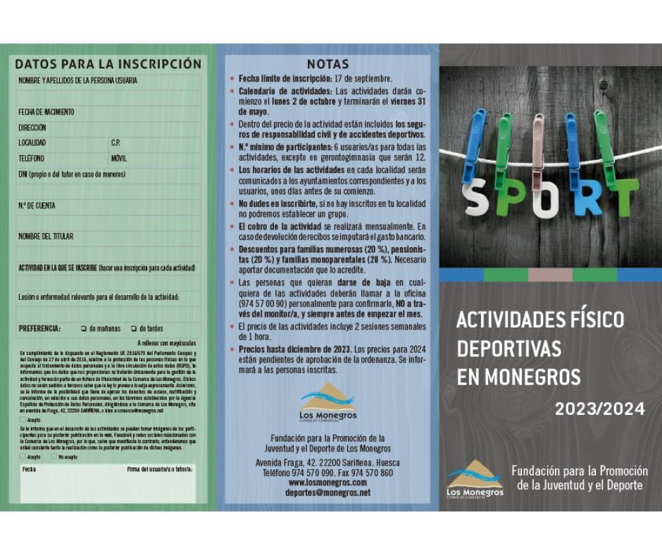 Imagen Nueva oferta de actividades deportivas otoño-invierno de la Comarca de Los Monegros
