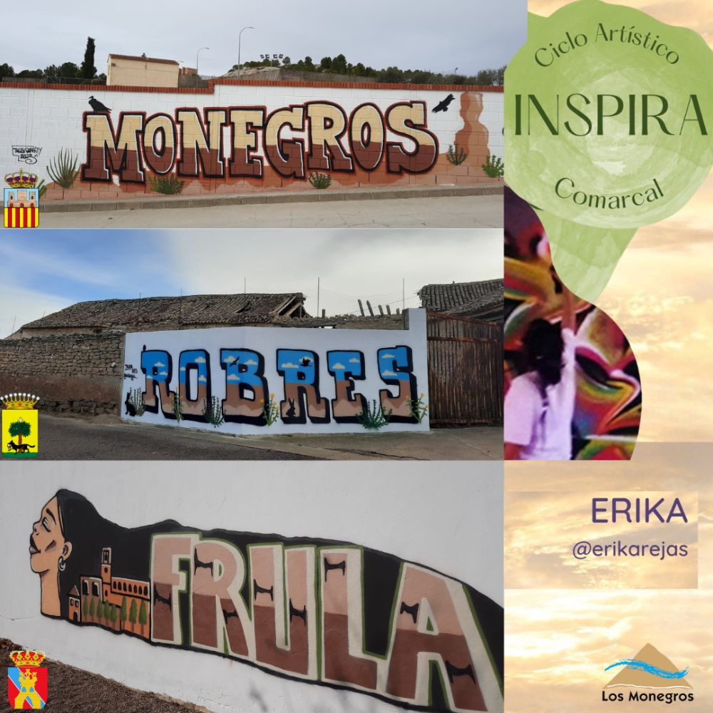 Imagen Frula, Castejón de Monegros y Robres ya lucen los murales con los que ha arrancado la tercera edición del ciclo artístico comarcal Inspira Monegros