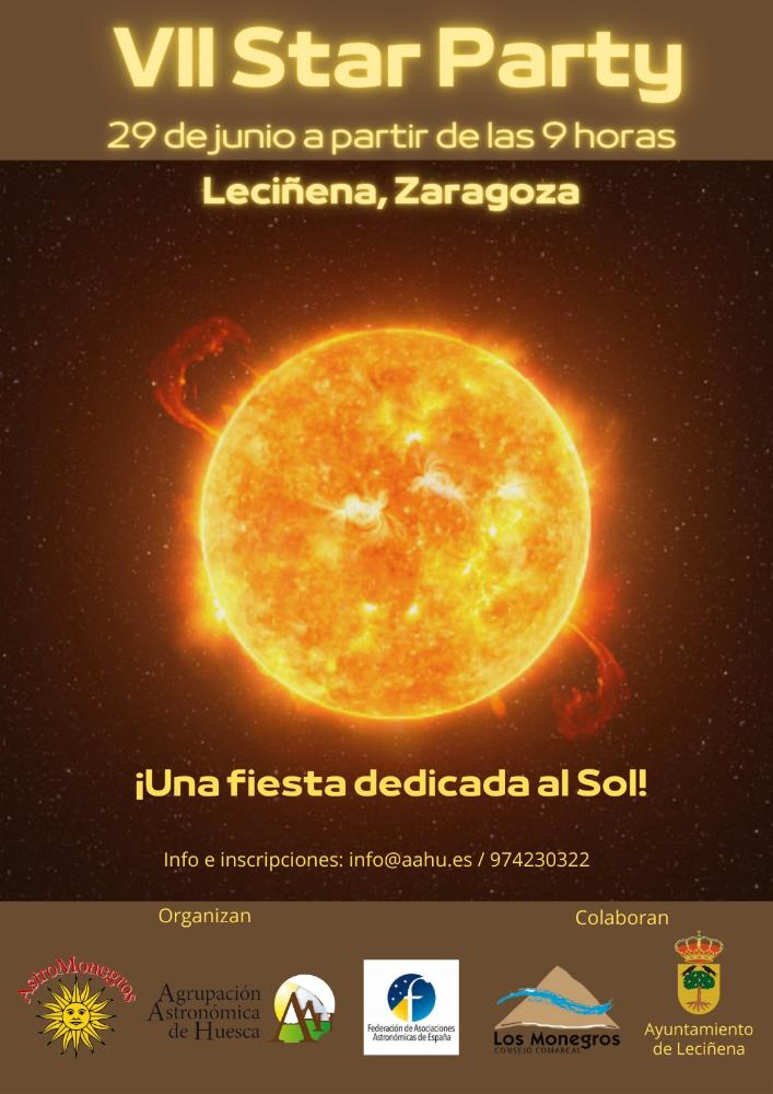 Imagen La VII Star Party tendrá lugar en Leciñena el próximo sábado 29 de junio y estará dedicada al Sol