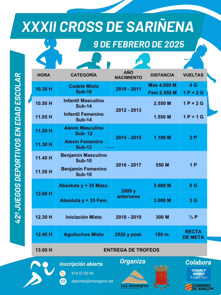 Imagen Sariñena acogerá la 32ª edición del Cross de La Laguna este domingo 9 de febrero
