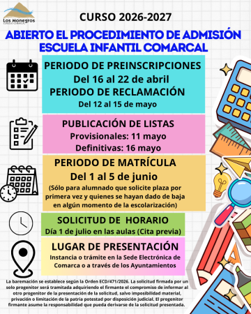 Imagen La Escuela Infantil Comarcal de Los Monegros abre el plazo de...