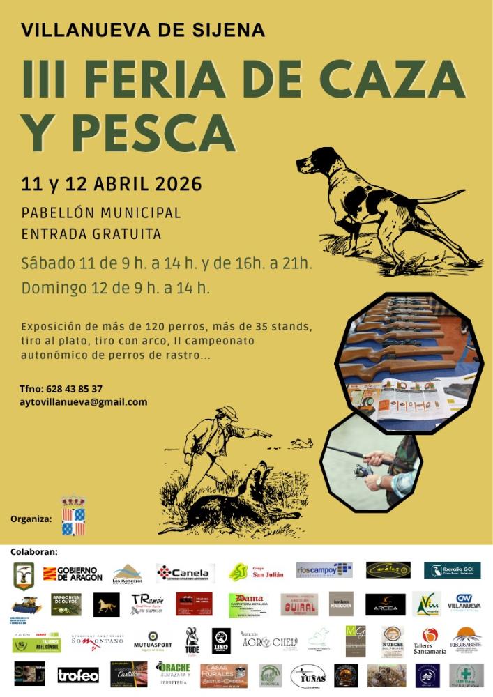 Imagen Villanueva de Sijena acogerá este fin de semana la III Feria de Caza y Pesca con entrada gratuita y una completa programación